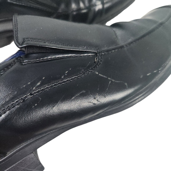 SM New York Shoes Mens Size 8.5 Slip On Loafer Black Manmade Finn - Picture 10 of 11